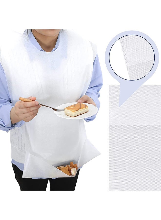 Peachjoy 50 Pcs Adult Bibs, Suitable for Elderly People to Eat, Suitable for Hot Pot Barbecue, Comfortable, Thick, Durable, Impermeable, for Protecting Clothing - Image 3