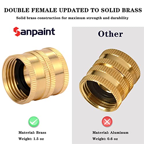Sanpaint 2 Pack 3/4" Garden Hose Connector with Dual Swivel for Male Hose to Male Hose, Double Female - Image 4