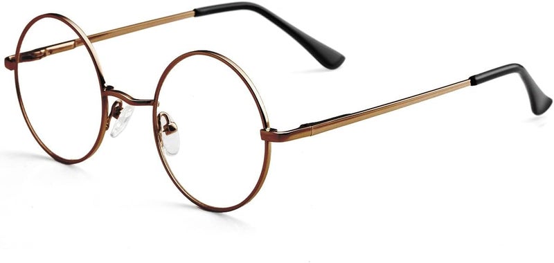 Small Round Clear Lens Glasses Non Prescription Circle Metal Frame Eyewear - Image 1