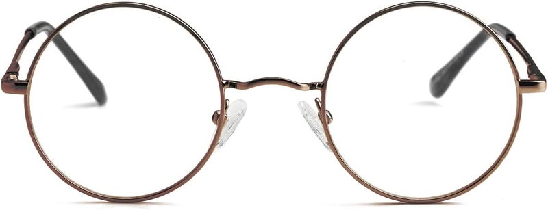 Small Round Clear Lens Glasses Non Prescription Circle Metal Frame Eyewear - Image 2
