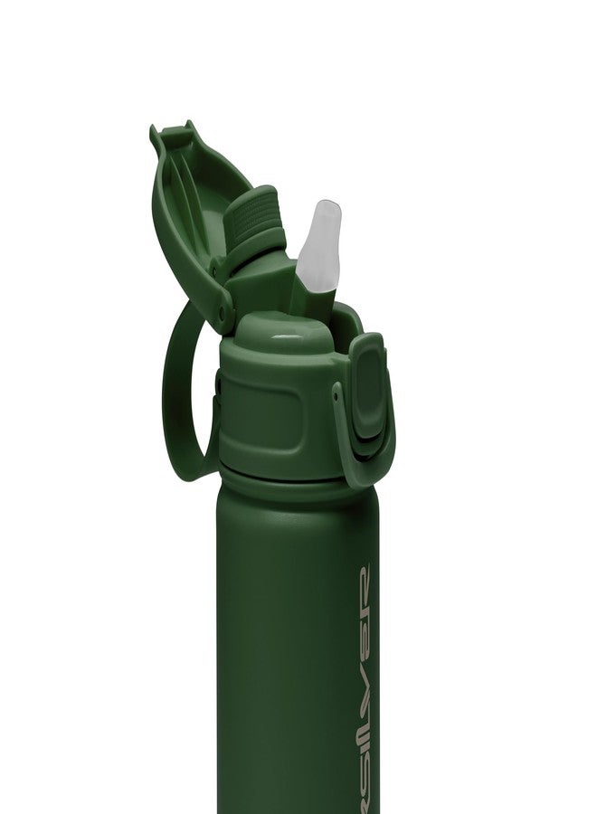 Quiksilver Laguna 32oz Tripple Wall Stainless Steel Water Bottle, Reusuable Sports Bottle with Leak-Proof Straw and Spout Lid, Non-Slip Rubber Base, Carrier Handle, 24H Hot & Cold Insulated Tumbler - Image 2