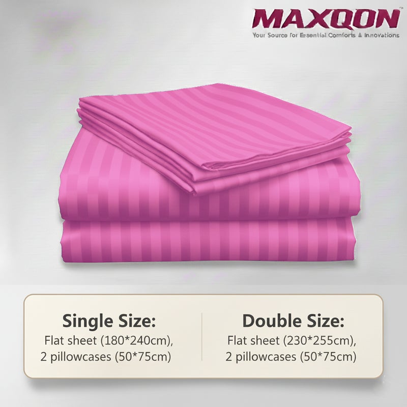 ماكسكون طقم ملاية سرير مايكروفايبر فاخر مكوّن من 3 قطع – ملاية مسطحة مقاس (180×240 سم) مع 2 كيس وسادة (50×75 سم) – ناعم جداً، قابل للتنفس، ومقاوم للتجاعيد – مناسب لأسرة السنجل والتوين – مثالي للاستخدام المنزلي والفندقي - Image 3