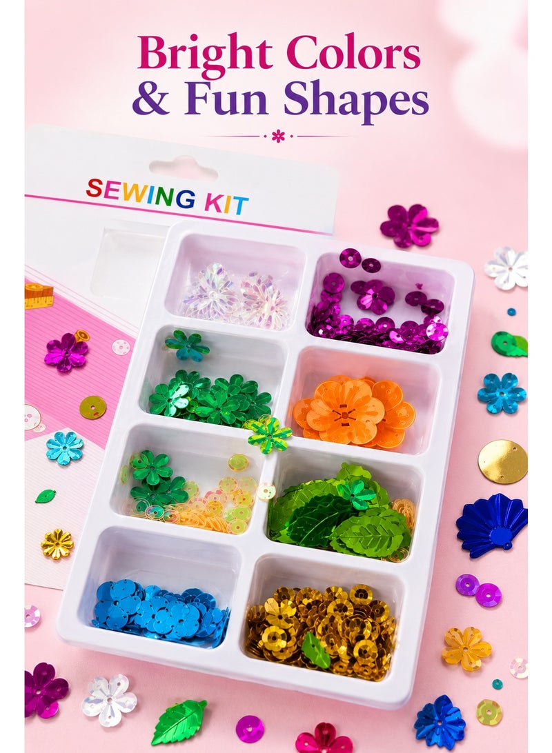 Complete Sewing Decoration Kit – Colorful Sequins & Craft Embellishments for DIY Cards, Clothes, Home Decor, Hair Accessories, Phone Cases & Nail Art - Image 3