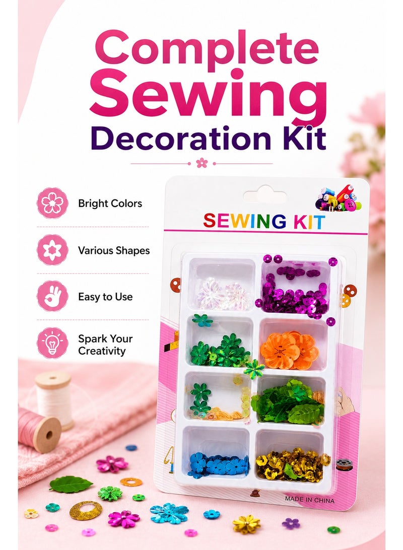 Complete Sewing Decoration Kit – Colorful Sequins & Craft Embellishments for DIY Cards, Clothes, Home Decor, Hair Accessories, Phone Cases & Nail Art - Image 2