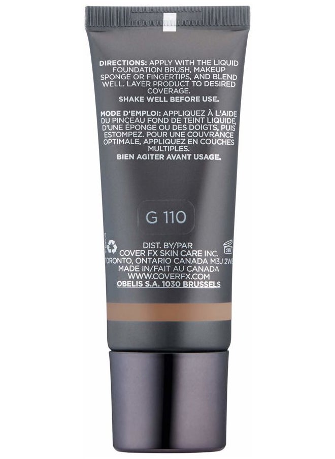 Natural Finish Foundation: Water-based Foundation that Delivers 12-hour Coverage and Natural, Second-Skin Finish with Powerful Antioxidant Protection - G110, 1 fl. oz.
