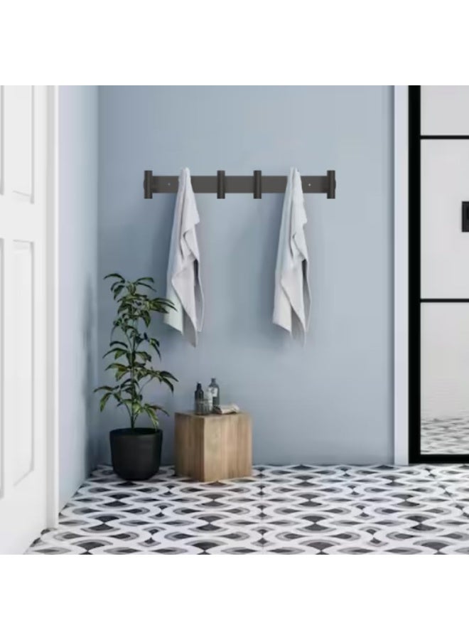 DGYB DGYB Large Coat Rack Wall Mount 6 Black Coat Hooks Wall Mount Stainless Steel 16 inch Towel Hanger for Bathroom Bedroom Mudroom Entryway - Image 2