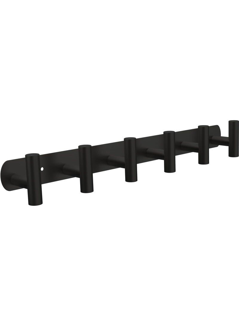 DGYB DGYB Large Coat Rack Wall Mount 6 Black Coat Hooks Wall Mount Stainless Steel 16 inch Towel Hanger for Bathroom Bedroom Mudroom Entryway - Image 1