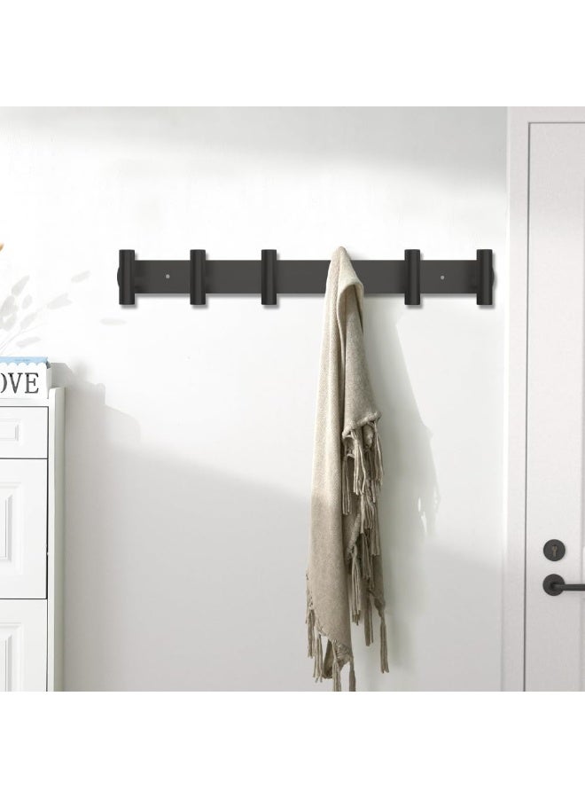 DGYB DGYB Large Coat Rack Wall Mount 6 Black Coat Hooks Wall Mount Stainless Steel 16 inch Towel Hanger for Bathroom Bedroom Mudroom Entryway - Image 4