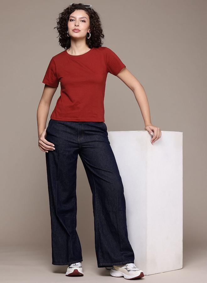 مرفوعة تيشيرت قطني بياقة دائرية - Image 4