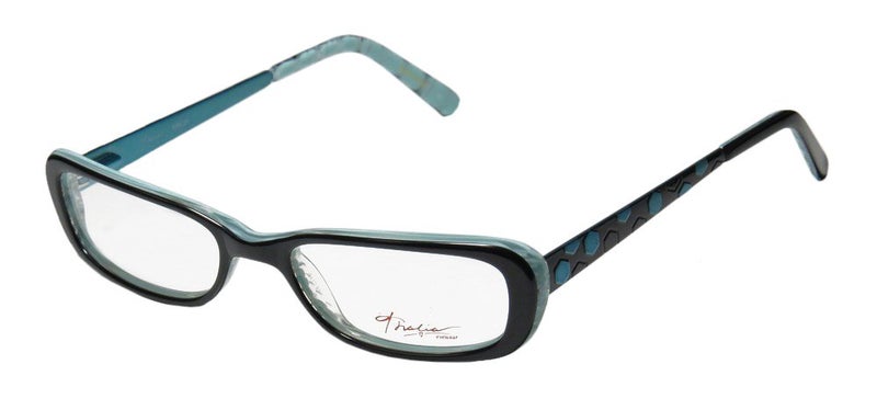 THALIA SODI Thalia Abeja Womens/Ladies Rxable Latest Collection Designer Full-rim Eyeglasses/Eyeglass Frame (48-16-135, Black / Light Blue) - Image 1