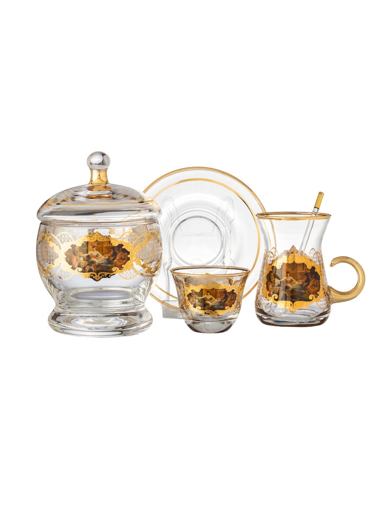 byblos 25 Piece Turkish Tea And Coffee Set Harem Sultan  - Image 1