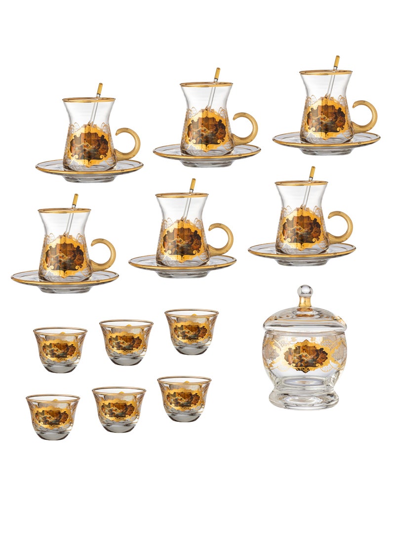 byblos 25 Piece Turkish Tea And Coffee Set Harem Sultan  - Image 2