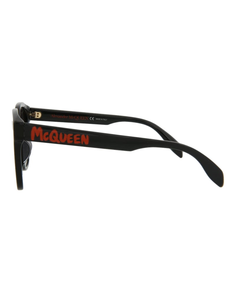 Alexander McQueen Square/Rectangle Sunglasses Black Black Grey Luxury Eyewear Made In Italy Acetate Frame Designer Fashion for Everyday Luxury - Image 3
