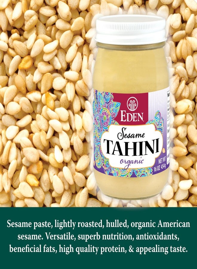 Eden Organic Roasted Tahini, 16 oz Glass Jar - Image 3
