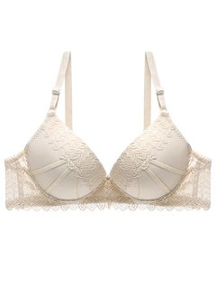 Comfy Solid Color B C Cup Lace Bra Women's Underwear Beige