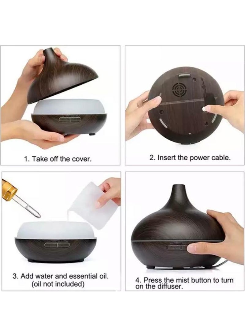 Mi7a - Ultrasonic Aroma Humidifier Air Diffuser Scented Essential Oil Diffuser 550 ml Steam Machine with Control - Image 1