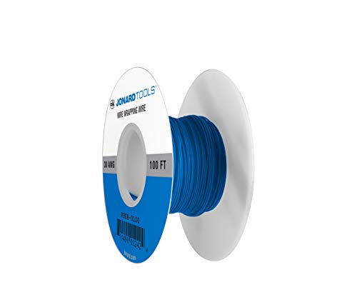 Jonard Tools R30B-0100 Blue Insulated Kynar Copper Wire Roll, 30 AWG, 100 ft Length - Image 1