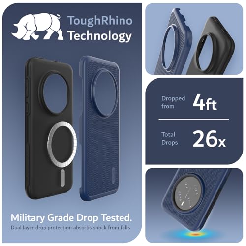 TUDIA DualShield Grip Designed for Honor Magic 7 Pro Case 5G 2025 MergeGrip Military Grade Dual Layer Shockproof Slim Tough Heavy Duty Phone Cases Cover Indigo Blue Magsafe Compatible - Image 3
