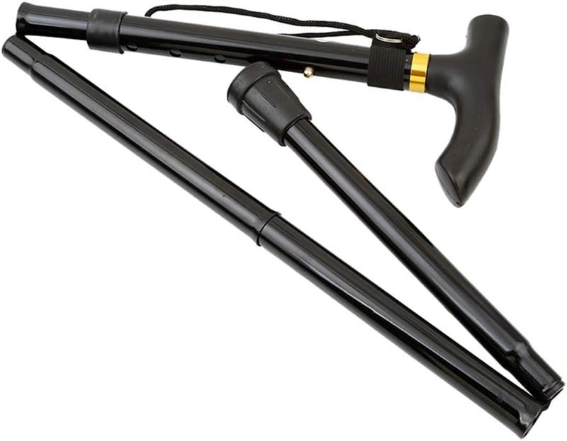 woobles Aiky Folding Cane - Foldable Walking Cane for Men, Women - Fold-up, Collapsible, Lightweight, Adjustable, Portable Hand Walking Stick - Balancing Mobility Aid - Sleek, Comfortable T Handles- - Image 2