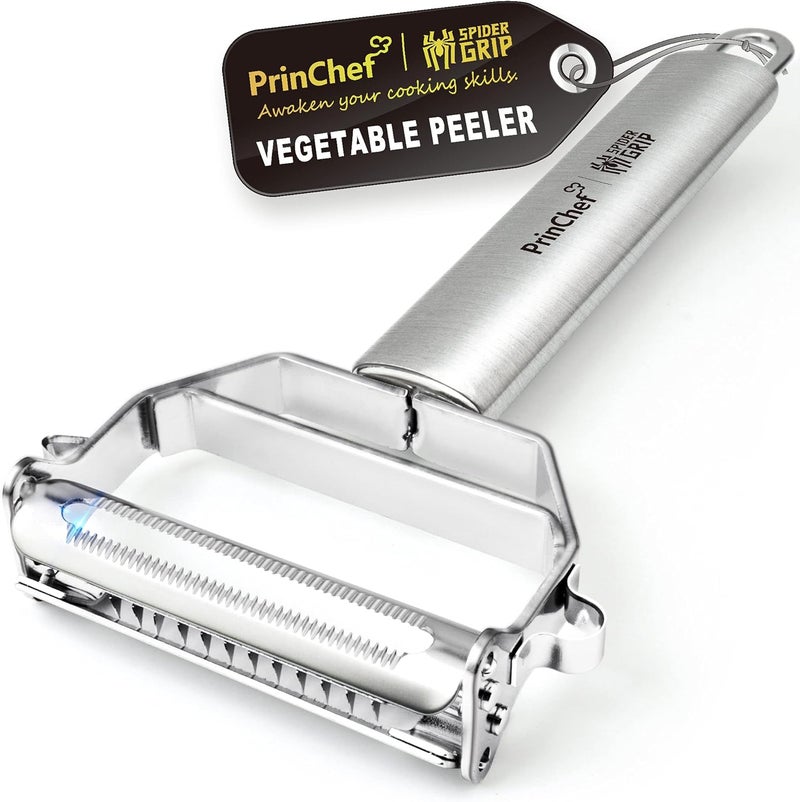 PrinChef Vegetable Peeler, 3 in 1 Versatile Y Potato Peeler for Kitchen| Ultra Sharp Julienne Peeler with Anti-Slip Handle | Stainless Steel No-Rust Veggie Peeler, Heavy Duty - Image 1