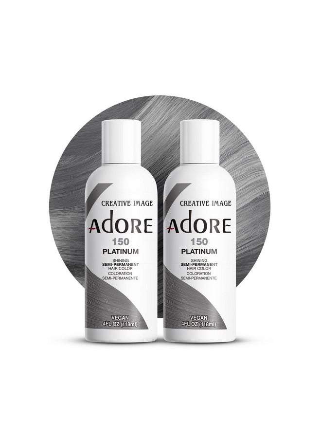 Adore Dore Semi Permanent Hair Color Vegan And Crueltyfree Hair Dye 4 Fl Oz 150 Platinum (Pack Of 2)  - Image 2