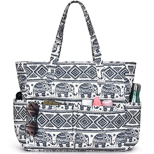 oscaurt Beach Bags for Women Large Waterproof Sandproof Beach Tote Swim Pool Bag with Zipper for Travel Vacation Essentials - Image 1