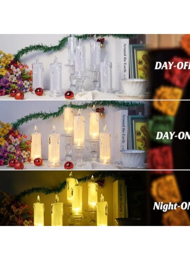 4 قطع - شموع LED (القطر: 2.5 بوصة × الارتفاع: 7 بوصة)، بدون لهب - Image 3