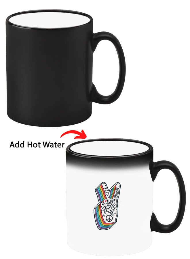Theodor Colour Changing Heat Sensitive Magic Mug - Add Hot Tea or Coffee Peace Symbol For Home Office Gift Kids Men Women  - Image 1