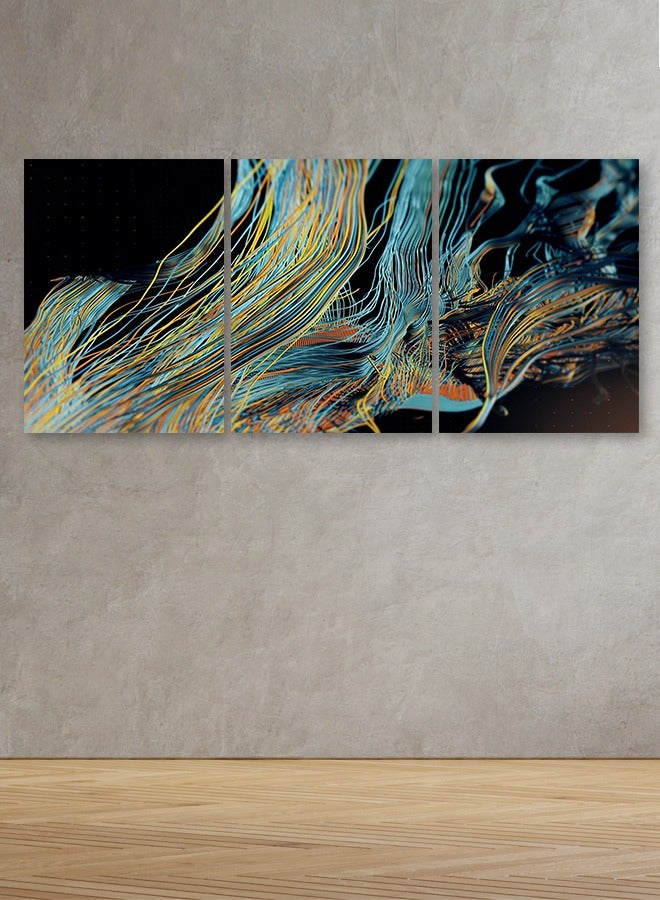 Marktna Set Of 3 Framed Canvas Wall Arts Stretched Over Wooden Frame with a Modern Design  - Image 1