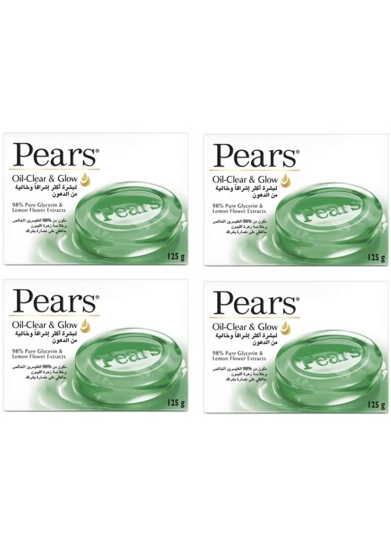 Pears 4 Pieces of Soap Oil Clear With Lemon Flower extract & 98% pure Glycerin,125g  - Image 2