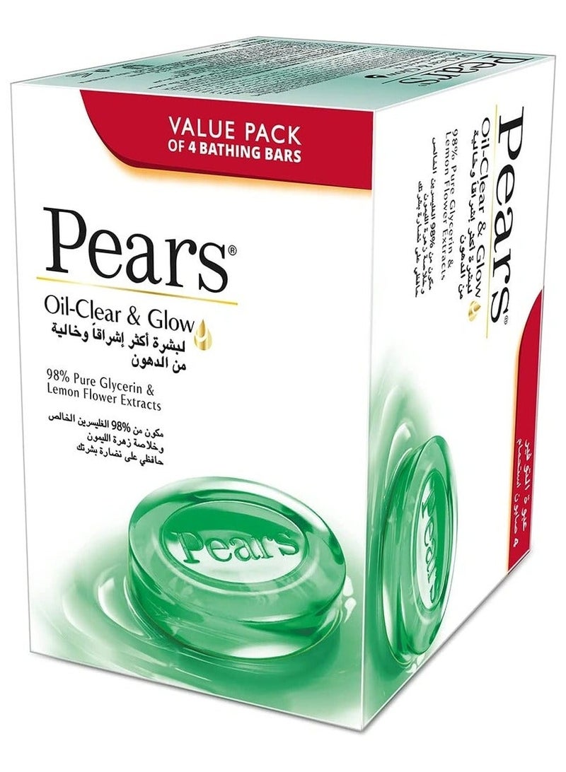 Pears 4 Pieces of Soap Oil Clear With Lemon Flower extract & 98% pure Glycerin,125g - Image 2