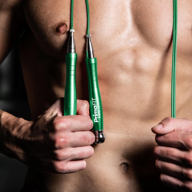 PrimaFit Jump Rope Pro Speed Skipping Rope Adjustable Adult Jumping Rope Weighted Aluminium Handles for Double Dutch Boxing Workout Crossfit Exercise Fitness Spare Cable Weights Protectors Carry Bag - Image 3