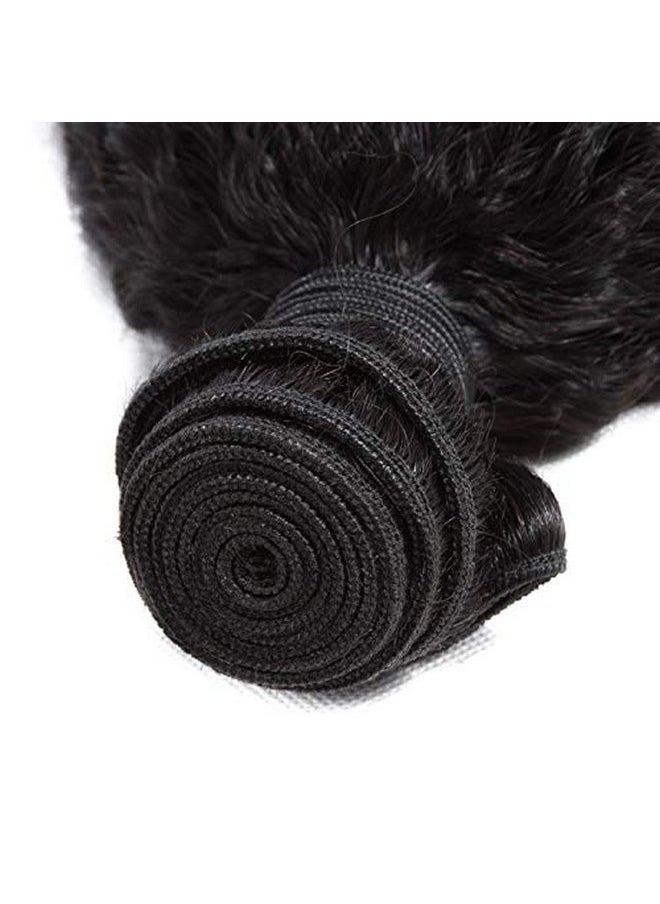 Funyn - Kinky Straight Hair Extensions Coarse Yaki Straight Hair Bundles Brazilian 8A Virgin Human Hair Weave Natural Black Weaving 100G/Piece 1024Inch (14Inch(35Cm)) - Image 1