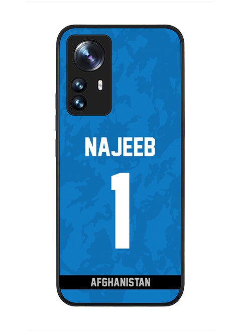 Rugged Black Edge Case for Xiaomi 12 Lite, Slim fit Soft Case Flexible Rubber Edges Thin Cover - Player Name - Najibullah Zadran, Jersey Number- 1
