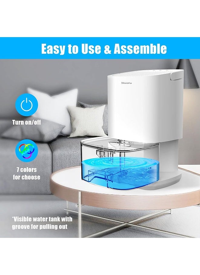 Arabest - Dehumidifier 1000ML Home Dehumidifier,2500 Cubic Feet with 7 Color LED Lights,Silent Bedroom Portable Dehumidifier 285 sqft,Closet Bedroom Bathroom RV Office - Image 1