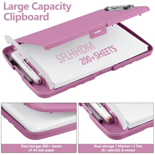 SFLHHDM Purple Clipboard with Storage, Clip Boards 8.5x11, Plastic Clipboard with Pen Holder, Teacher Clip Board, Clipboards Organizer for Women Teachers Work, School & Office Supplies - Image 2