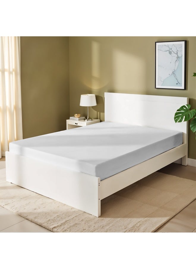 Rest Fitted Bedsheet 120X200+25Cm Breathable Plush White Fabric With Deep Pockets Machine Washable For Optimal Protection  - Image 1