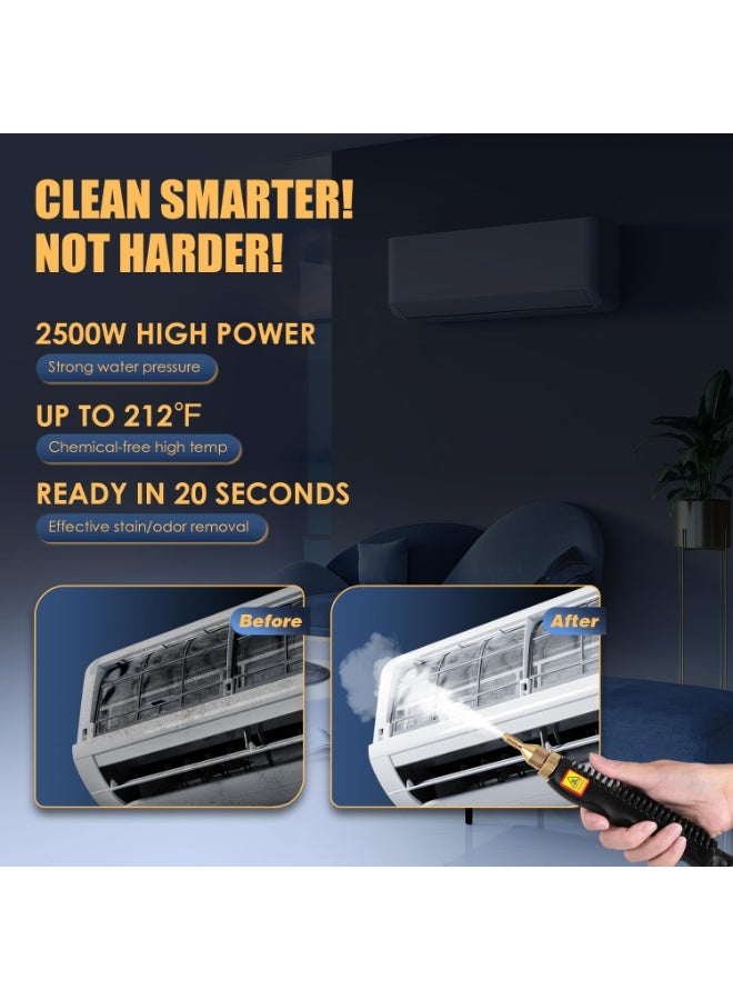 منظف بالبخار متعدد الوظائف بقوة 2500 واط مع خزان ماء كبير وتحكم بدرجة الحرارة 6 سرعات - HX-860 - Image 2