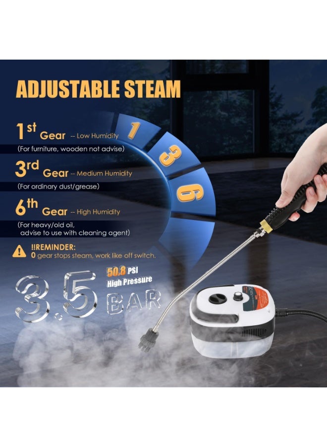 منظف بالبخار متعدد الوظائف بقوة 2500 واط مع خزان ماء كبير وتحكم بدرجة الحرارة 6 سرعات - HX-860 - Image 3
