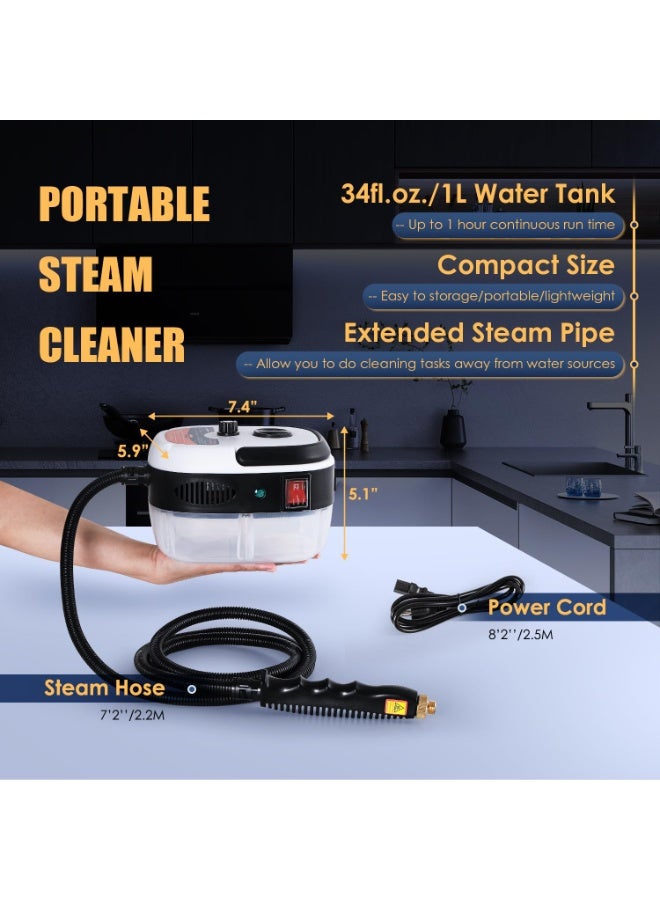 منظف بالبخار متعدد الوظائف بقوة 2500 واط مع خزان ماء كبير وتحكم بدرجة الحرارة 6 سرعات - HX-860 - Image 4