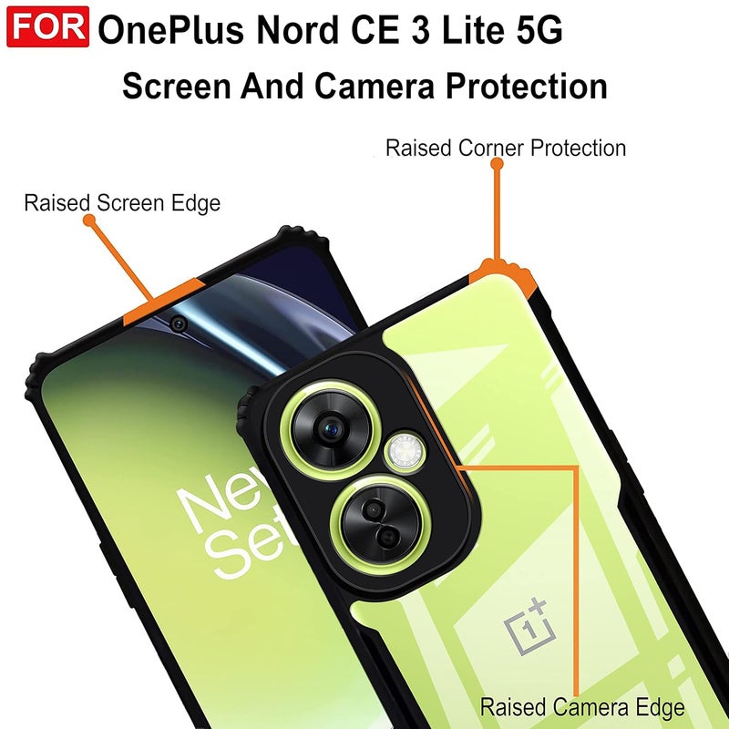 ZAPCASE غطاء خلفي لهاتف OnePlus Nord CE 3 Lite 5G | متوافق مع غطاء خلفي لهاتف OnePlus Nord CE 3 Lite 5G | غطاء شفاف مع حماية للكاميرا | (TPU + PC | أسود غير لامع) - Image 5