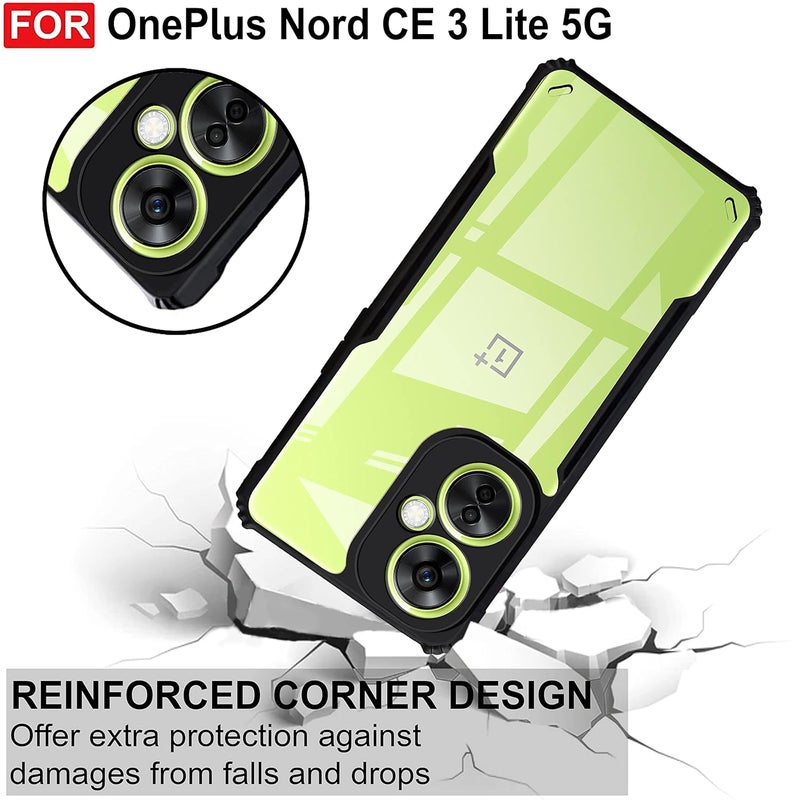 ZAPCASE غطاء خلفي لهاتف OnePlus Nord CE 3 Lite 5G | متوافق مع غطاء خلفي لهاتف OnePlus Nord CE 3 Lite 5G | غطاء شفاف مع حماية للكاميرا | (TPU + PC | أسود غير لامع) - Image 4
