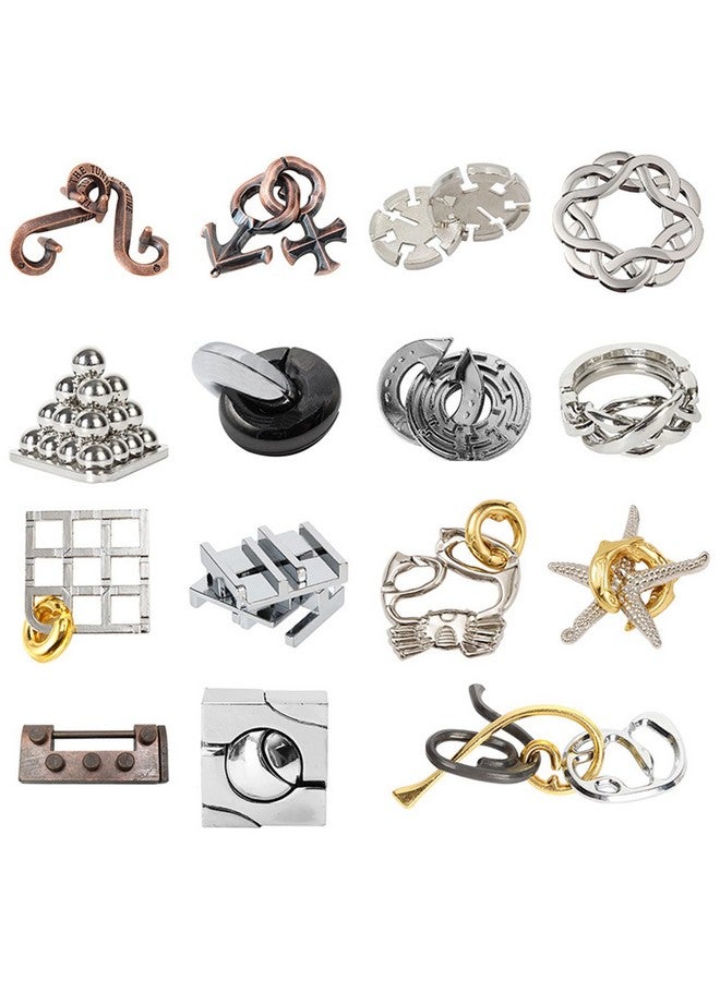 FantasyDay FantasyDay 15 Pcs Brain Teaser Puzzle,Metal Puzzle, Unlock Interlock IQ Test Game, Magic Trick Toy Gift for Kids and Adults  - Image 1
