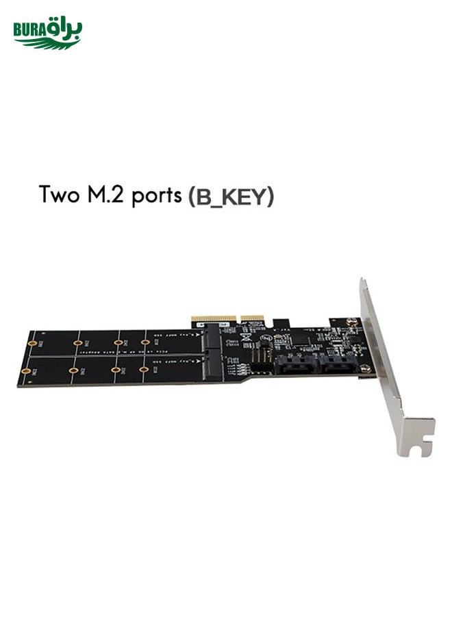 BURAQ SATA3.0 PCIE3.0 to 2-port M.2 (B-KEY) Adapter Card  - Image 2