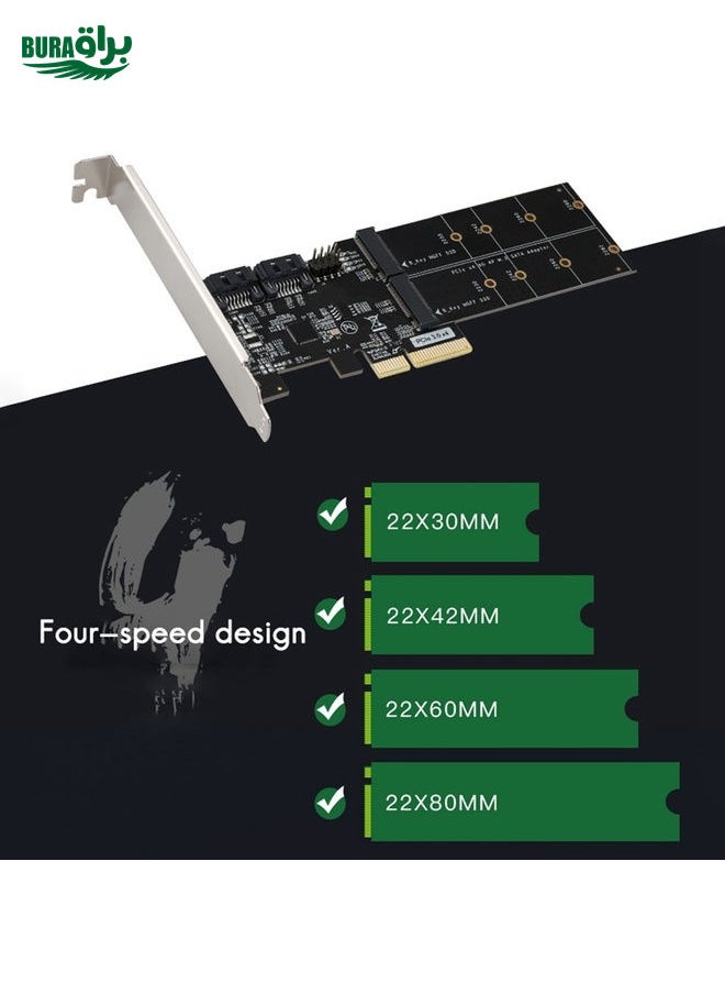BURAQ SATA3.0 PCIE3.0 to 2-port M.2 (B-KEY) Adapter Card  - Image 5