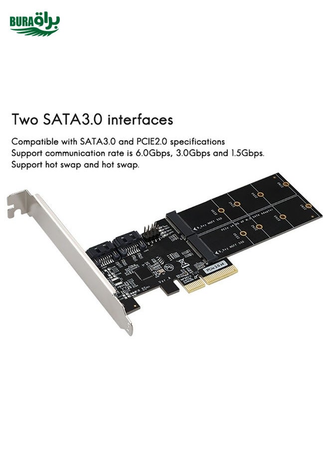 BURAQ SATA3.0 PCIE3.0 to 2-port M.2 (B-KEY) Adapter Card  - Image 3