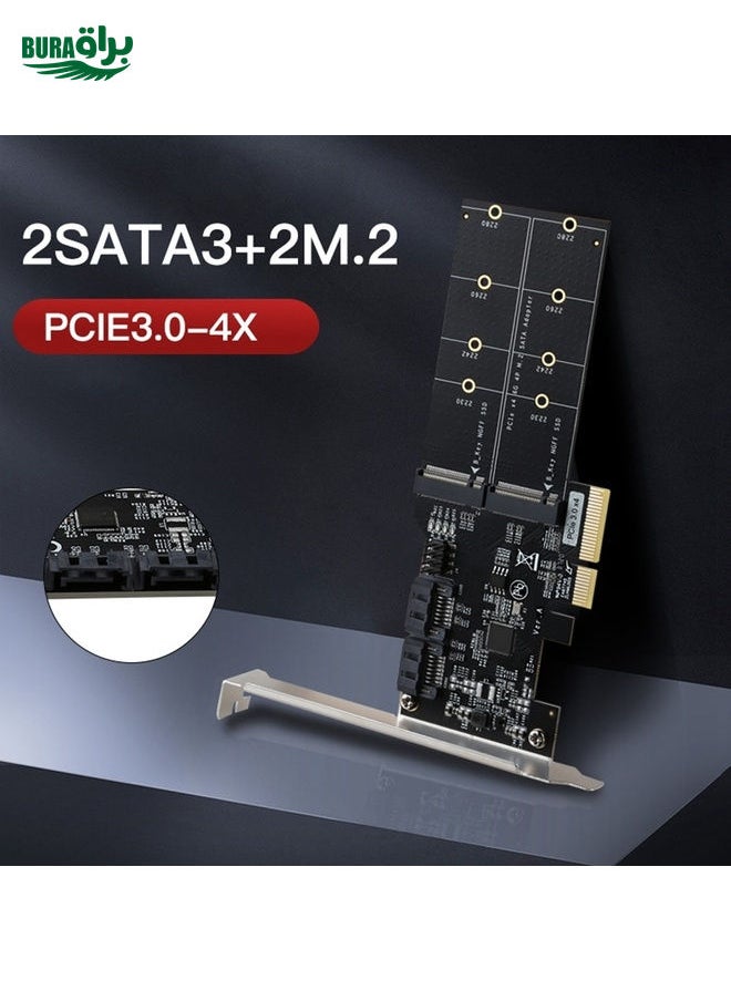 BURAQ SATA3.0 PCIE3.0 to 2-port M.2 (B-KEY) Adapter Card  - Image 4