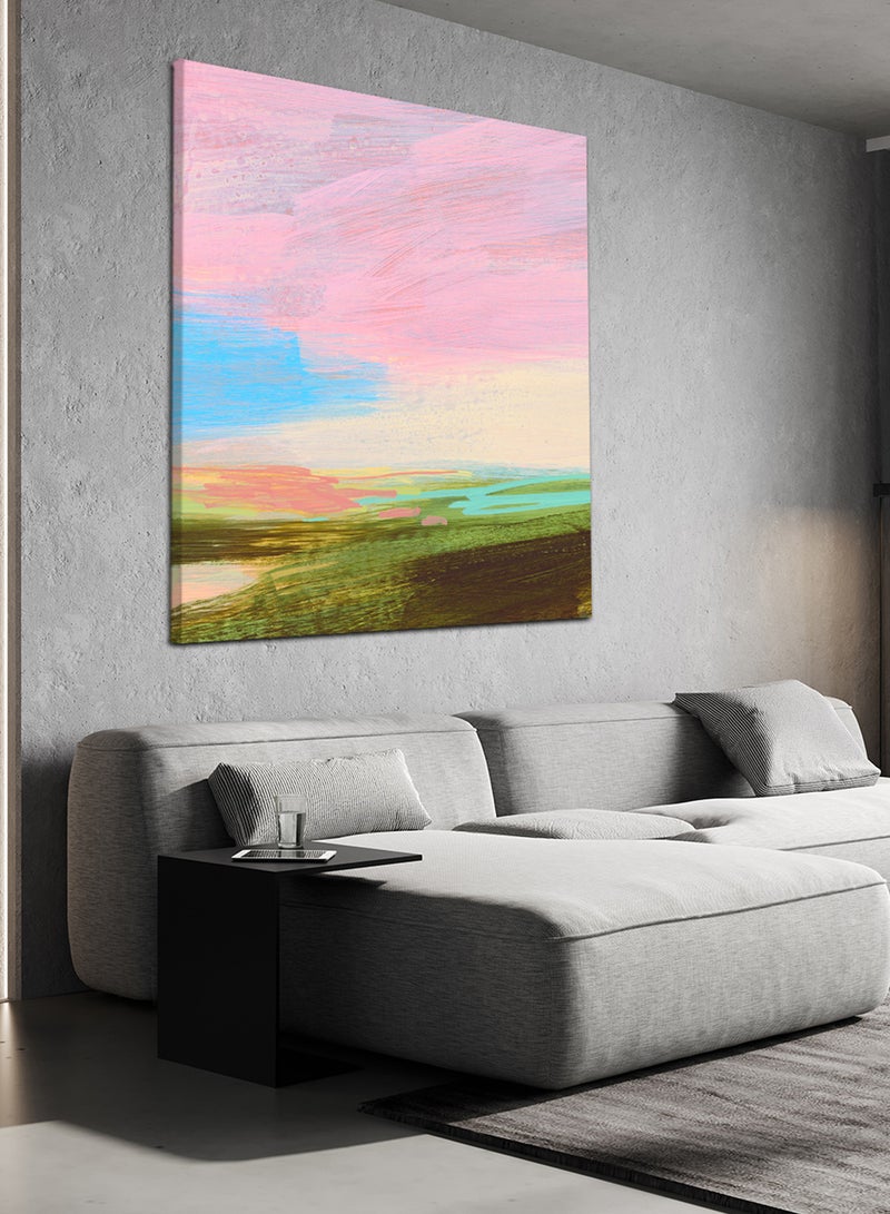 لوحة كانفاس على إطار خشبي بتصميم نمط فني مشهد طبيعى - Image 2