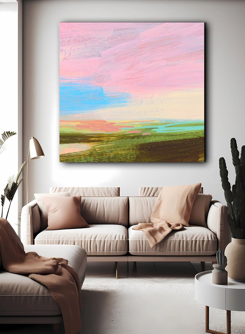 لوحة كانفاس على إطار خشبي بتصميم نمط فني مشهد طبيعى - Image 3