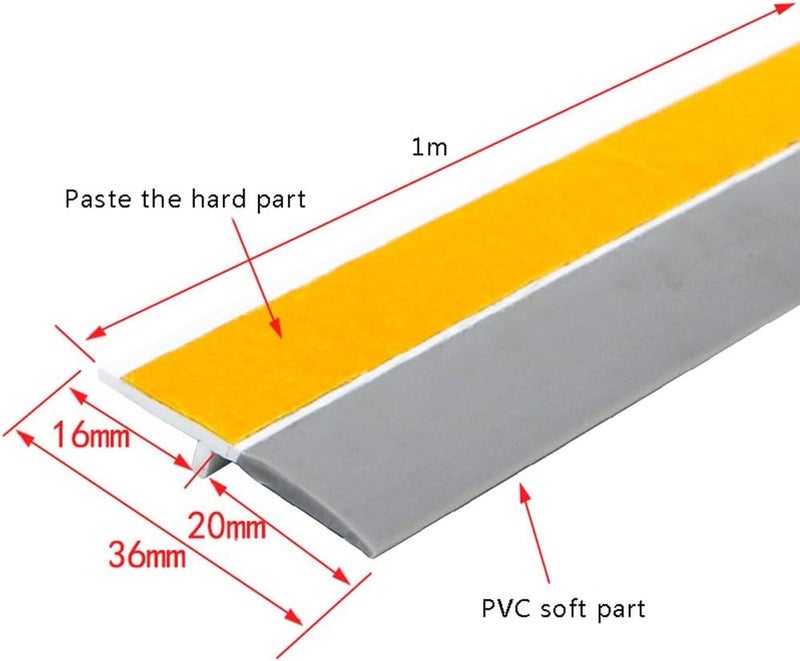 Delzon Brush Strip for Door Bottom Seal Draft Excluder Stopper with Fiber Plate and Rubber Brush 1 Meter Multi Color 2 - Image 5